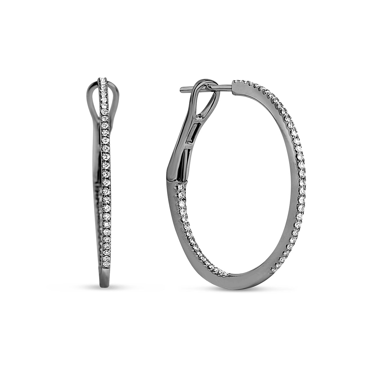 Diamond Classic Slim Hoop Earring