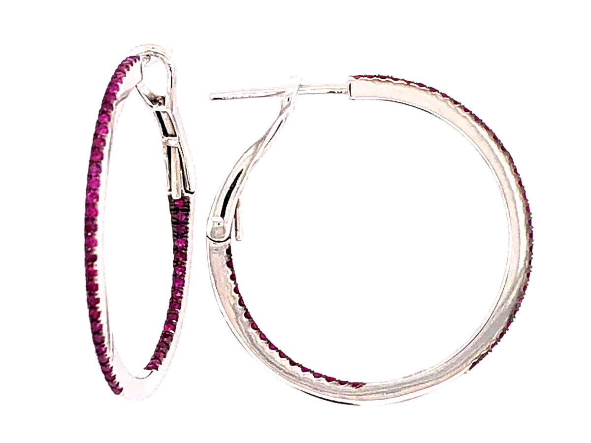 RUBY 26MM HOOP EARRING