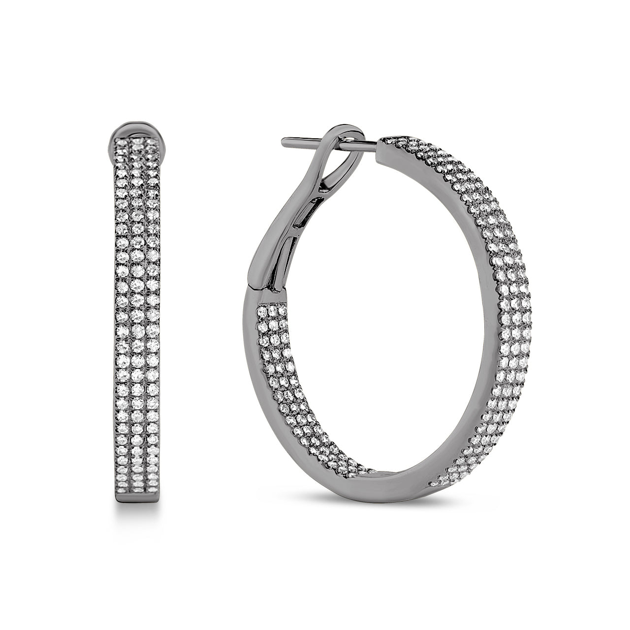 Diamond Pave Classic Hoop Earring
