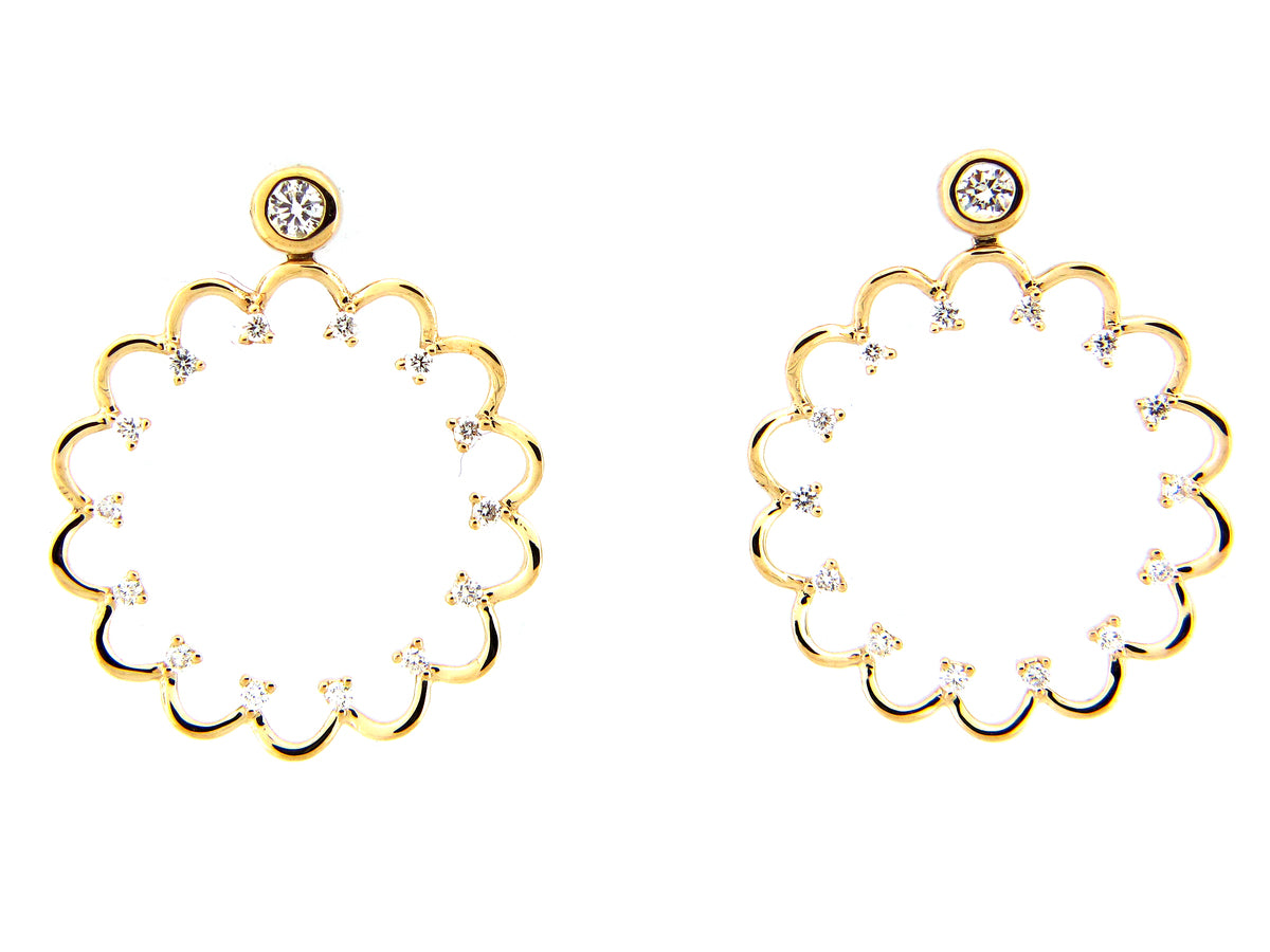 DIAMOND FRONT FACING SOLEIL EARRING, 14KY (N)