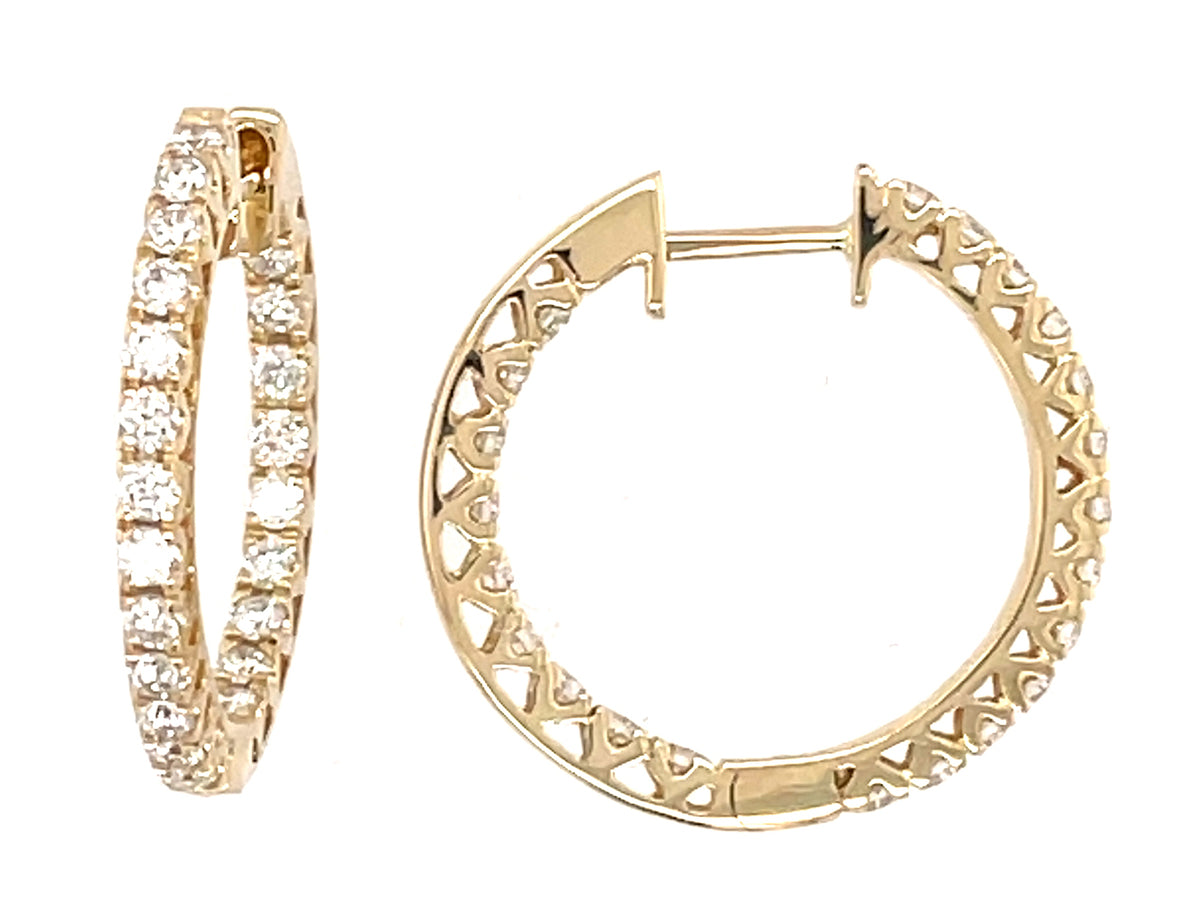 DIAMOND 20MM INSIDE OUTSIDE HOOP EARRING