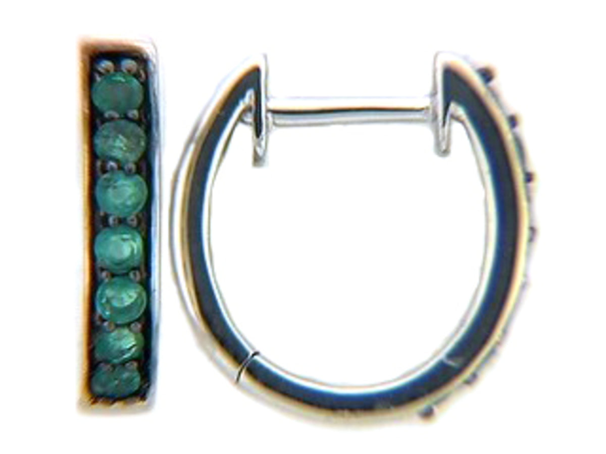 EMERALD EARRING, 14KW (O)