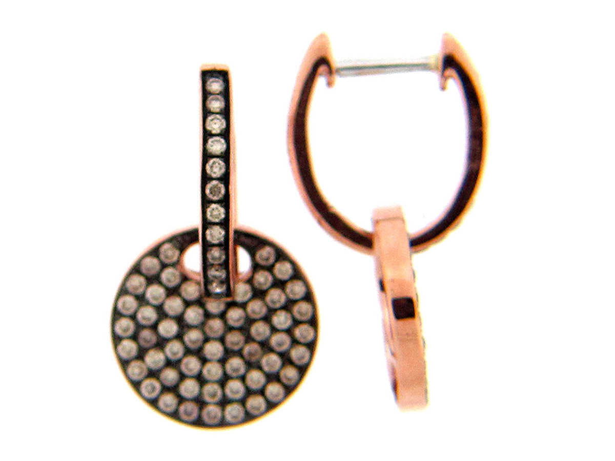 BROWN DIAMOND PAVE DISC EARRING
