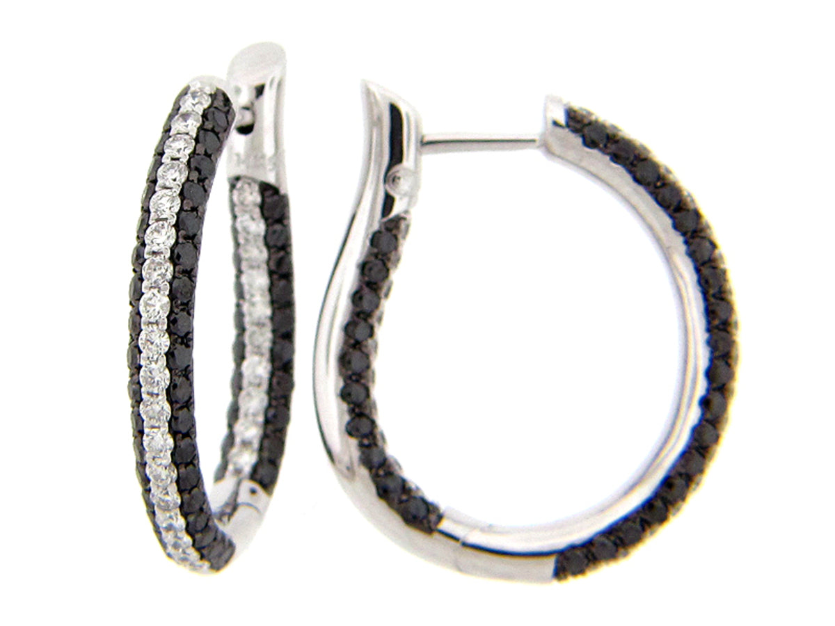 BLACK & WHITE DIAMOND EARRING, 14KW (R/N)