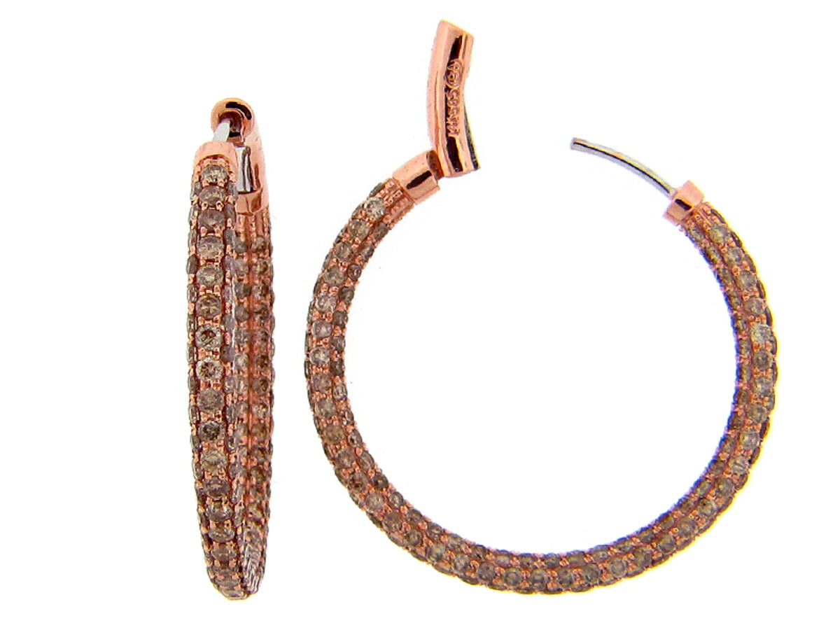BROWN DIAMOND EARRING, 14KR (N)