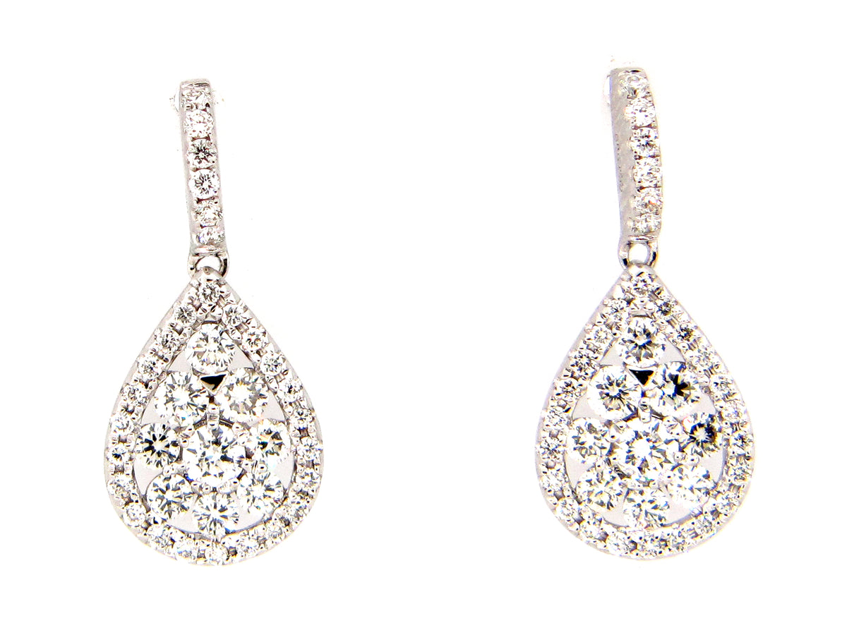 DIAMOND PEAR EARRING, 11X8.5MM, 14KW (N)