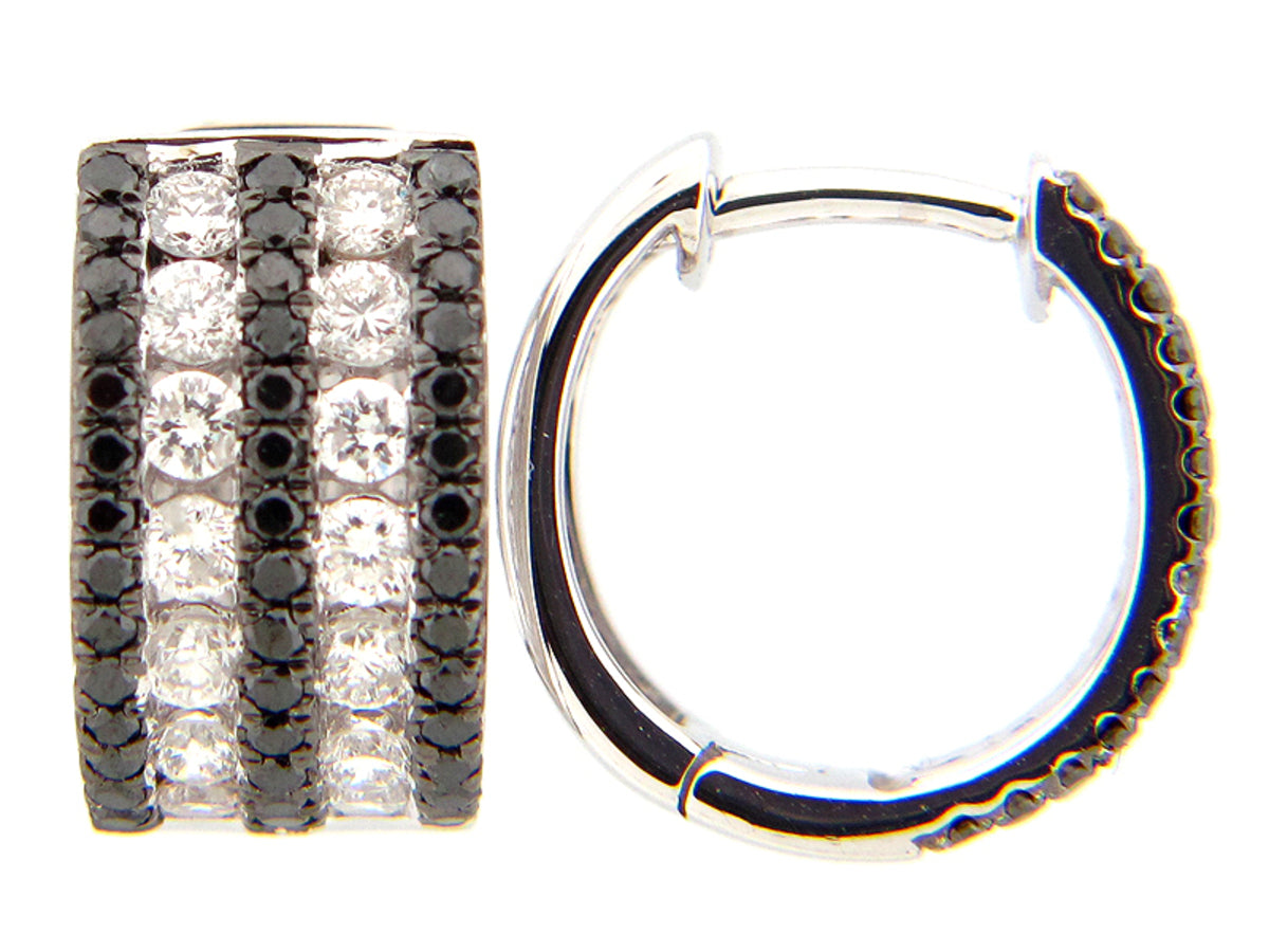 BLACK & WHITE DIAMOND EARRING, 14KW (R/N)