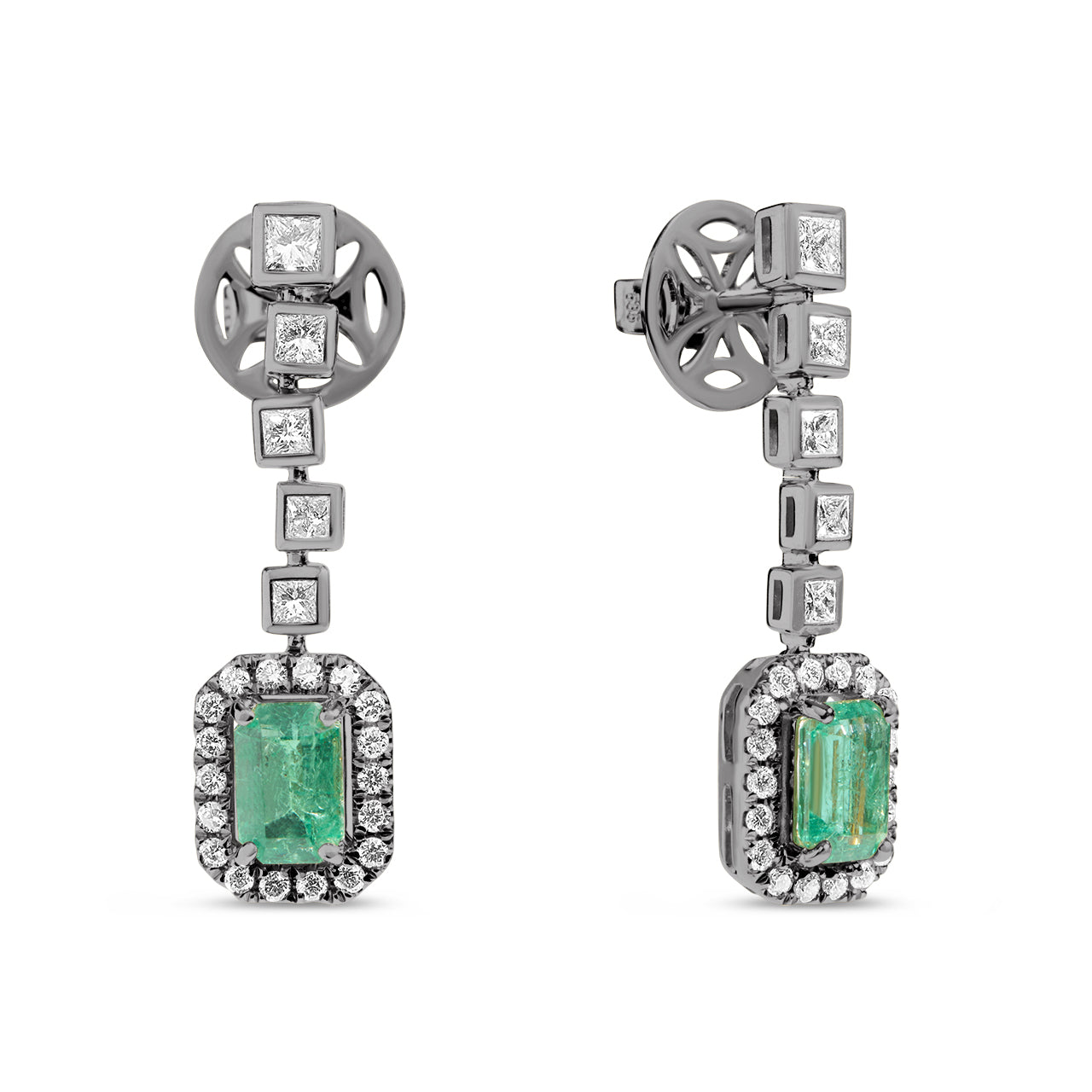 Emerald & Diamond Drop Earring