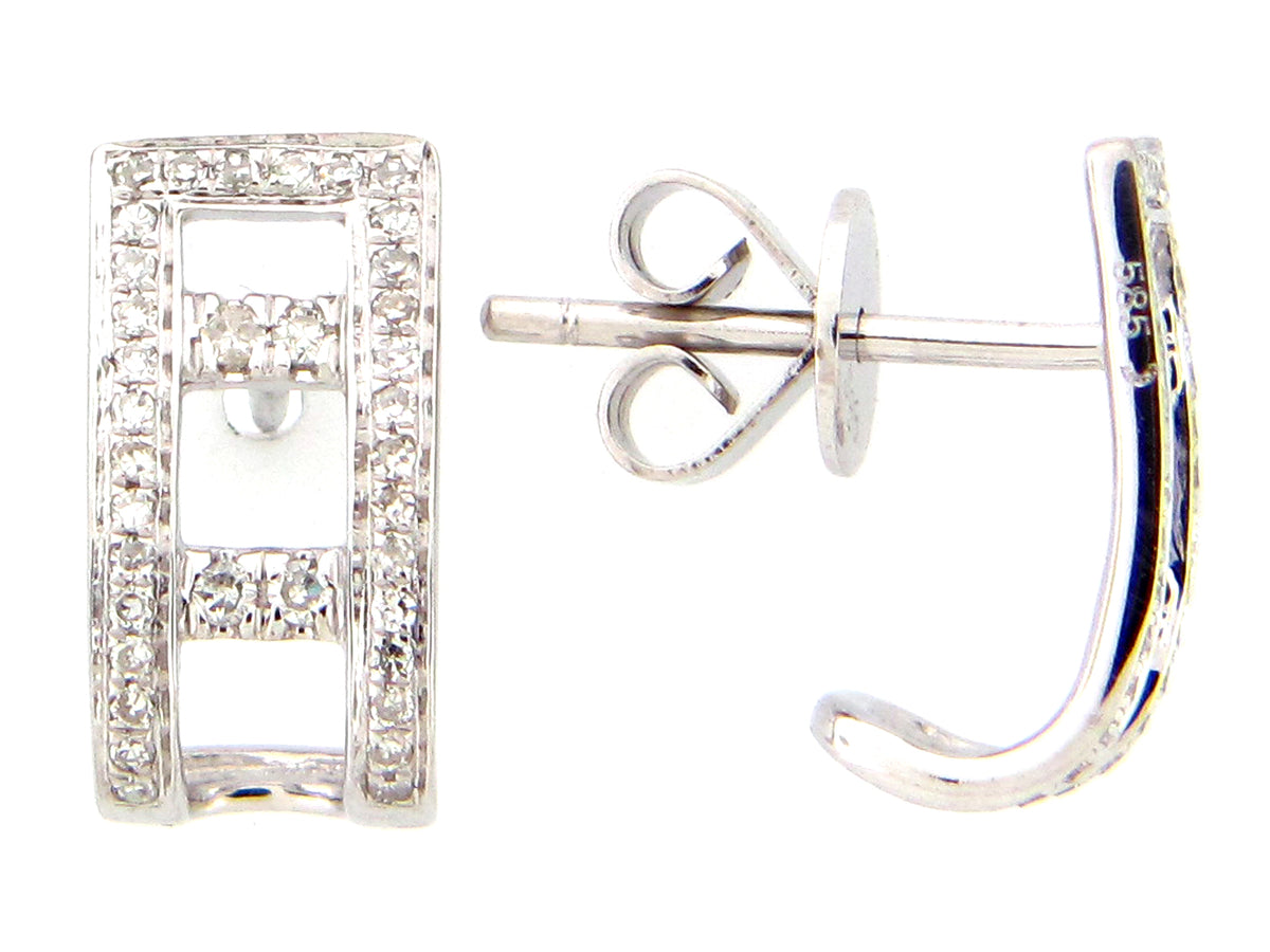 DIAMOND LADDER EARRING, 14KW (N)