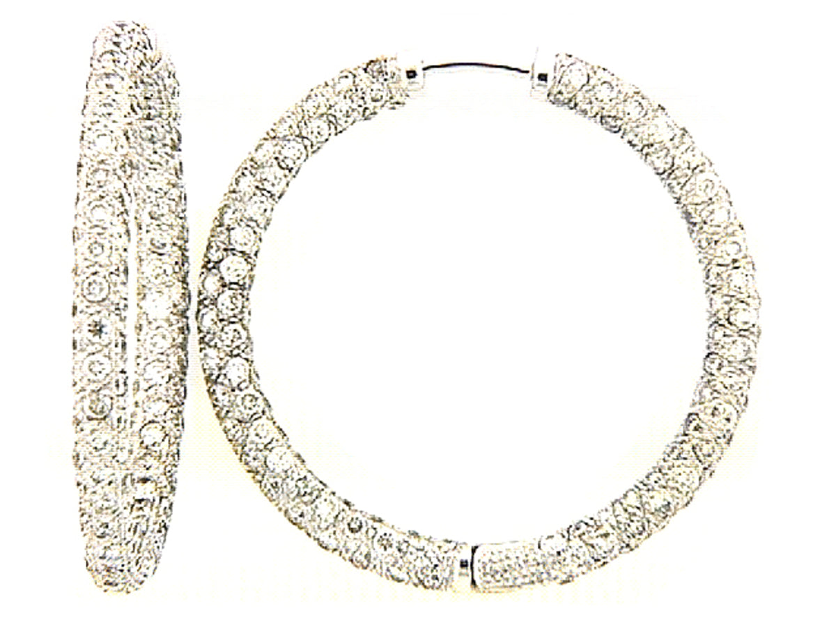 DIAMOND EARRING, 18KW (N), D=4.50