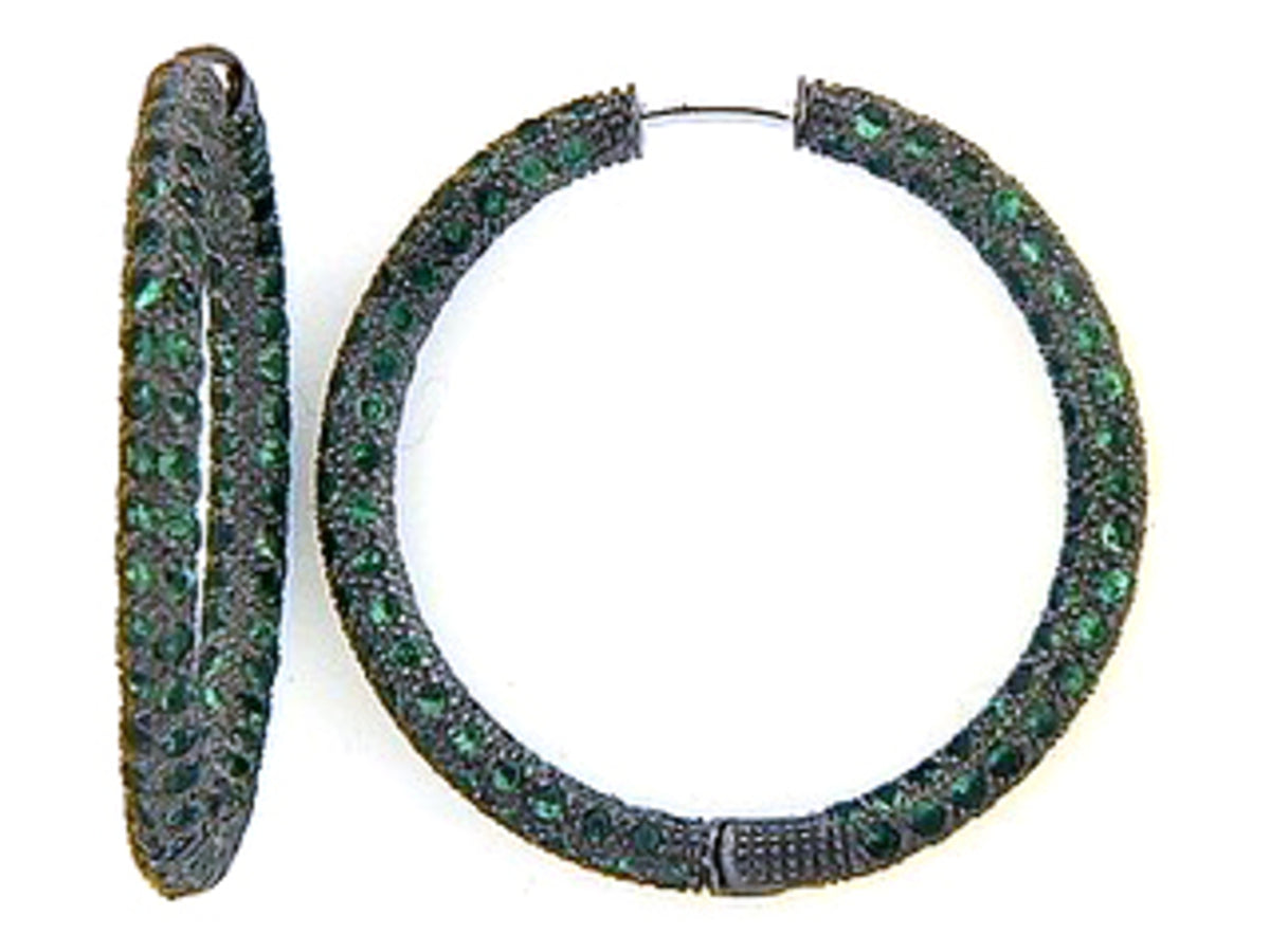 TSAVORITE EARRING, 18KW (N)