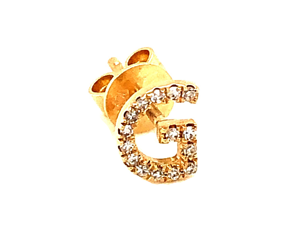 DIAMOND LETTER G SINGLE STUD EARRING