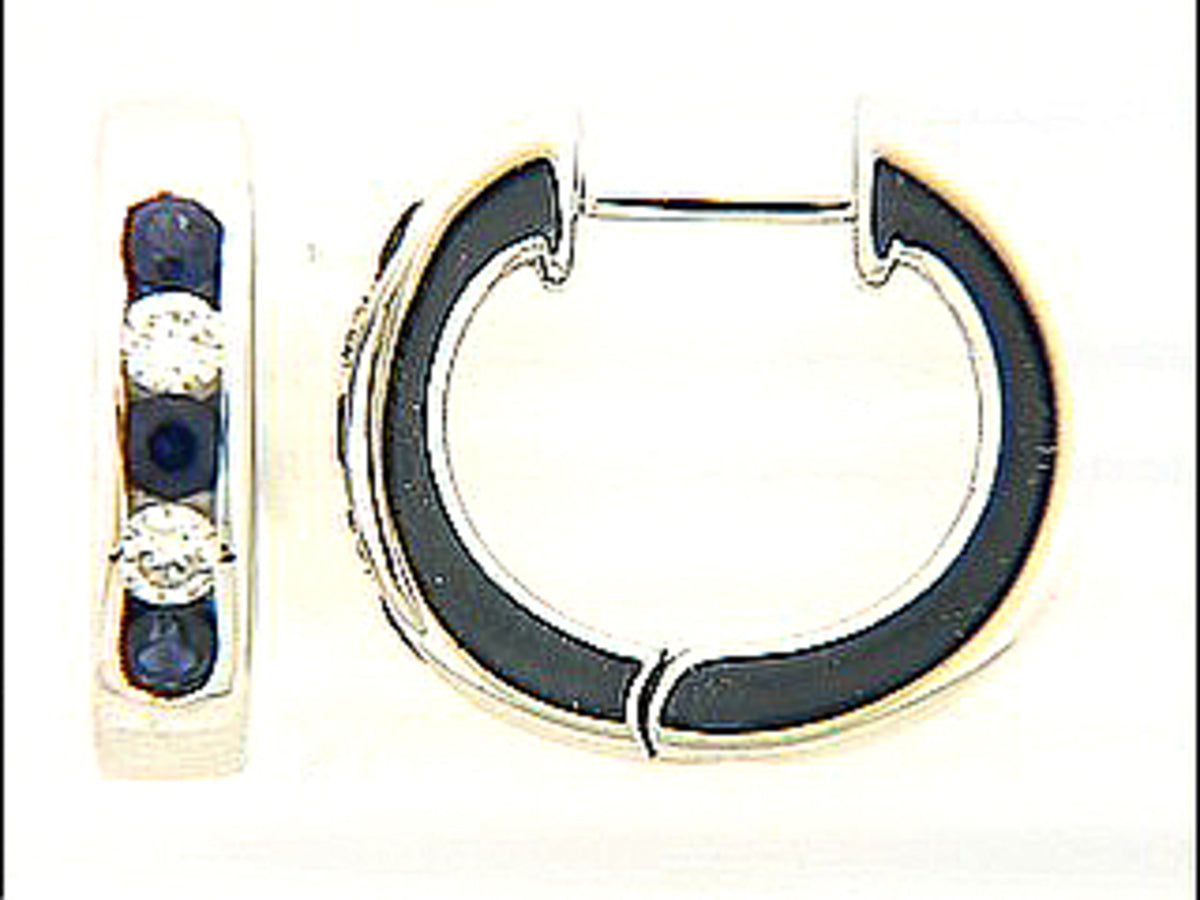 Sapphire Diamond Earring, 14kw (H)