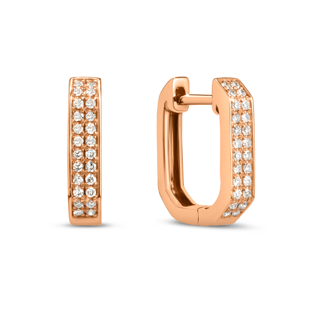 Diamond Geometric Rectangle Huggie Earring