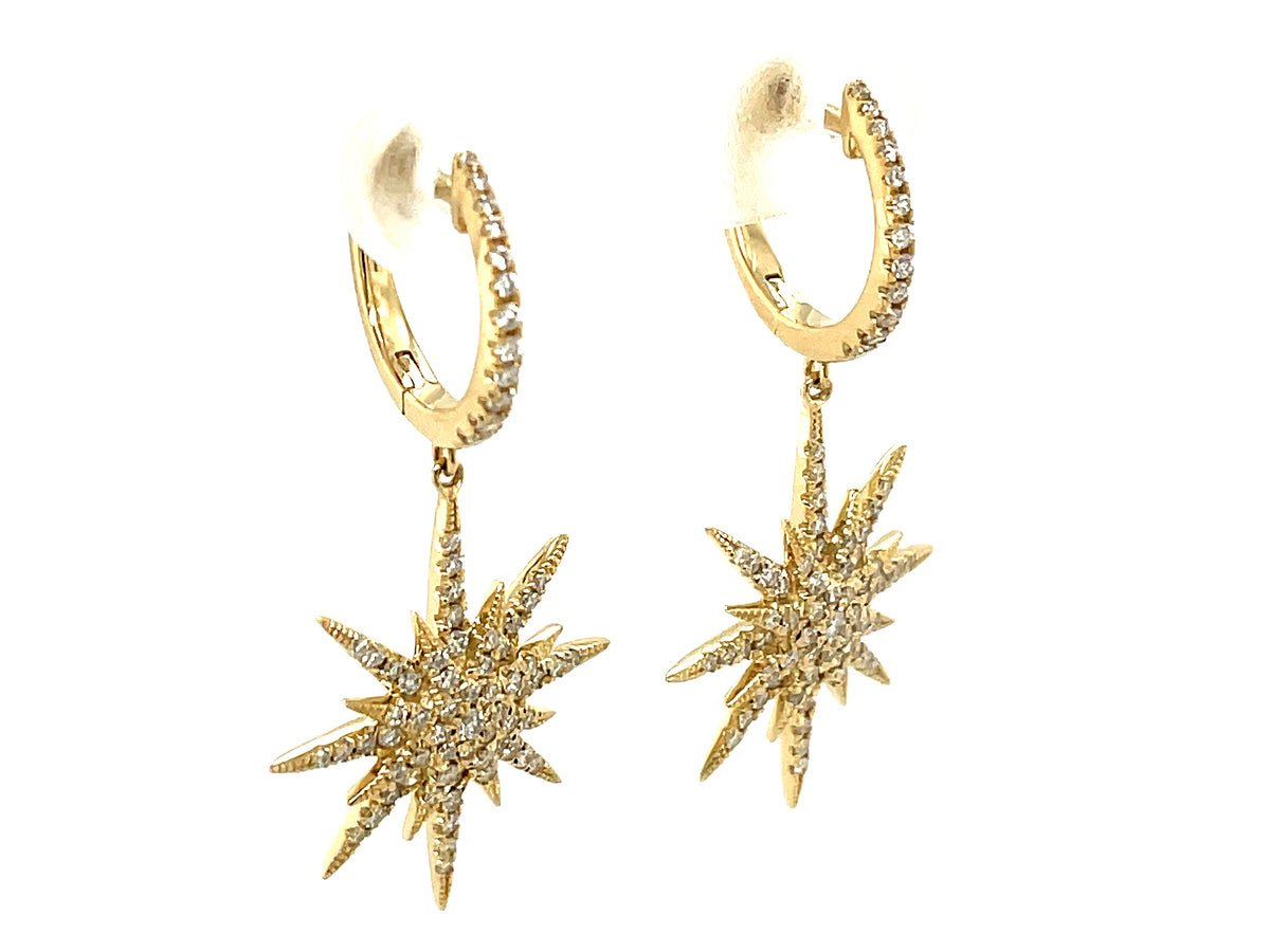 DIAMOND STAR DANGLE EARRING