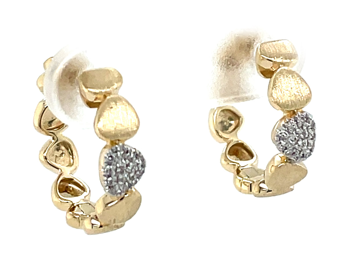 Diamond Pave Pebble Hoop Earring