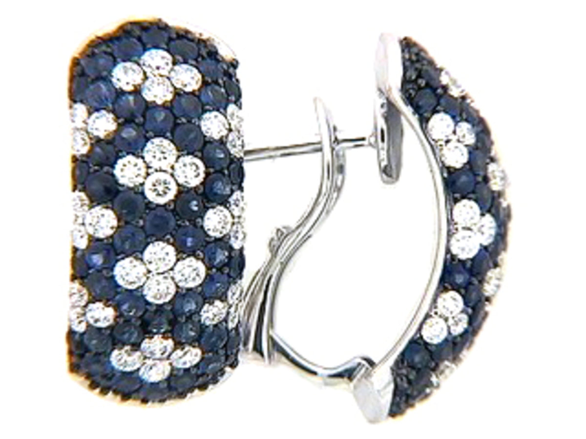 SAPPHIRE & DIAMOND EARRING, 18KW (H)