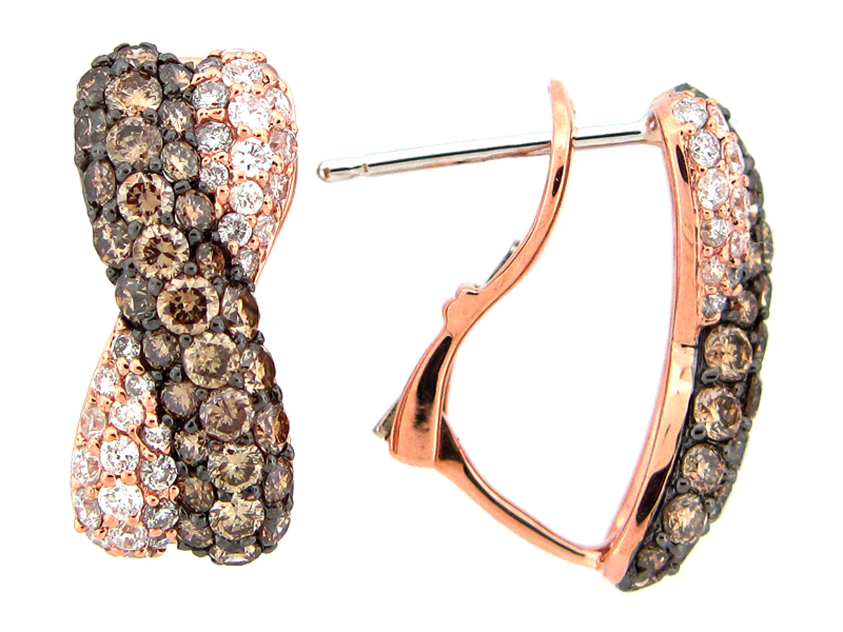 BROWN & WHITE DIAMOND EARRING