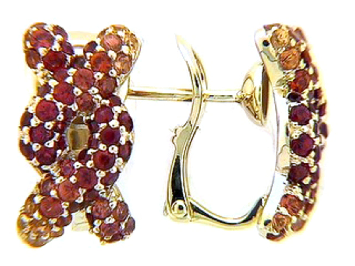 ORANGE SAPPHIRE EARRING, 18KY (H/U)