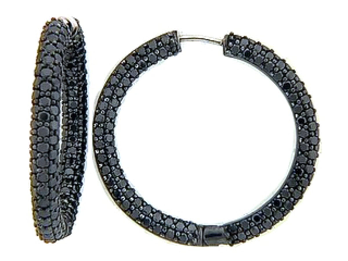 BLACK DIAMOND EARRING, 18KW (R/H)