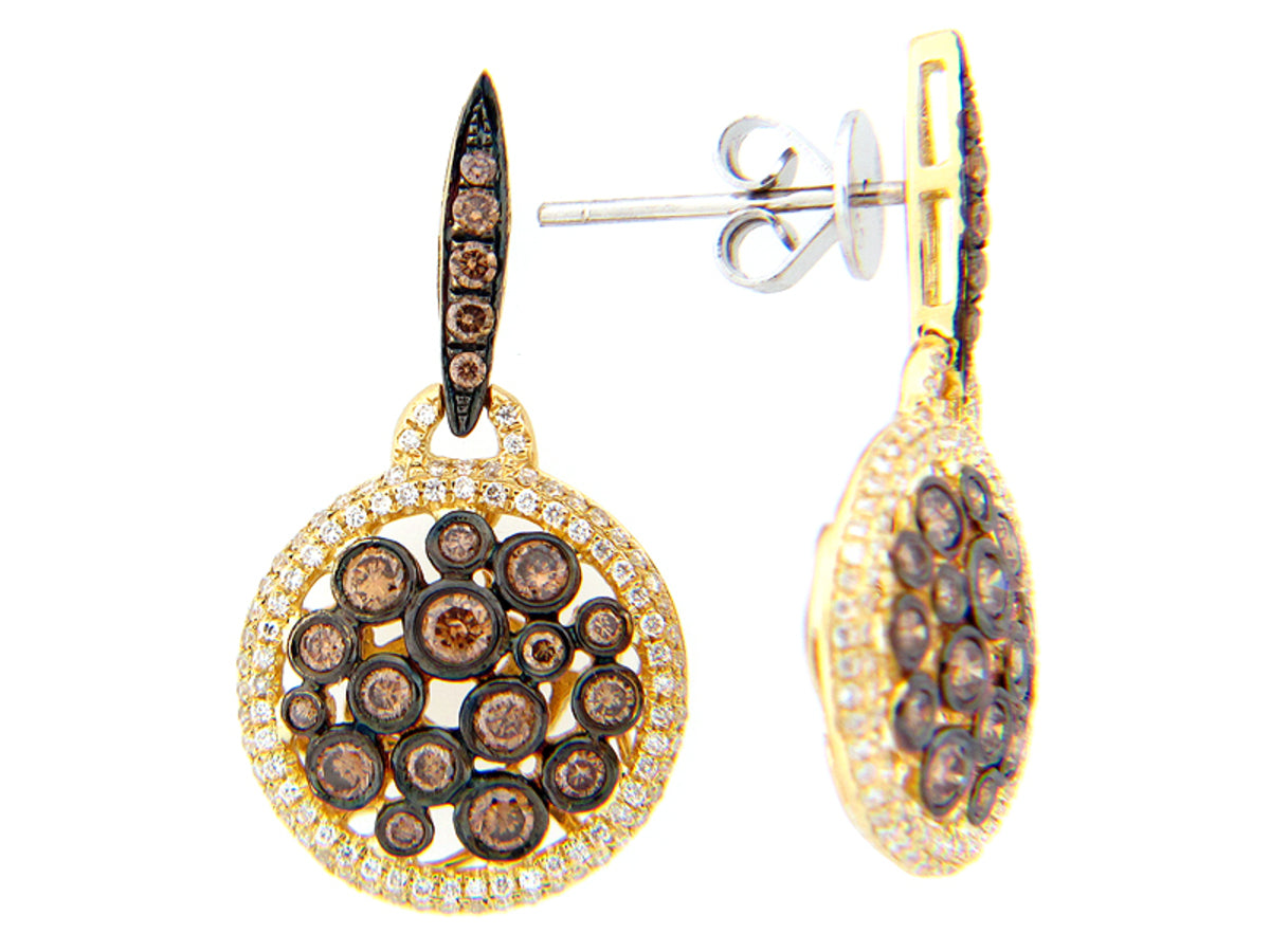 BROWN & WHITE DIAMOND EARRING