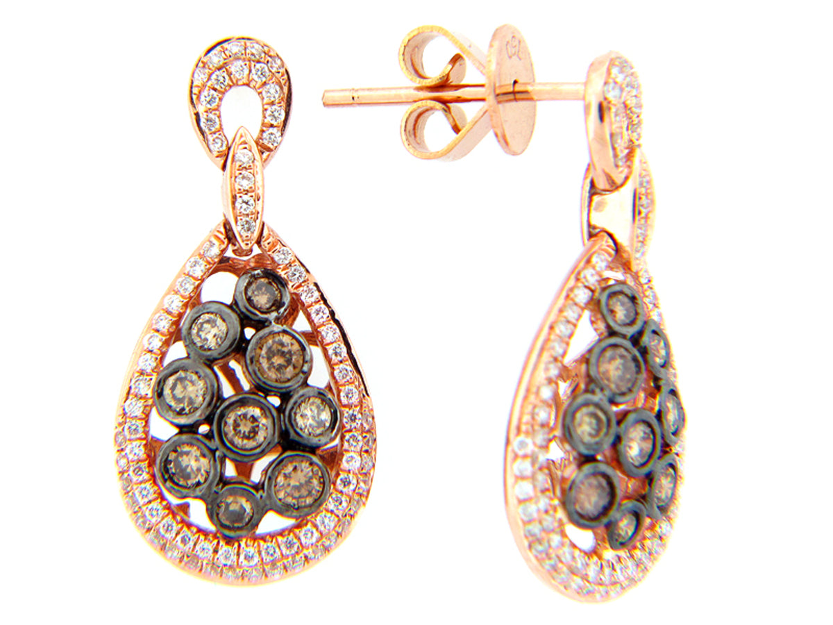 BROWN & WHITE DIAMOND EARRING