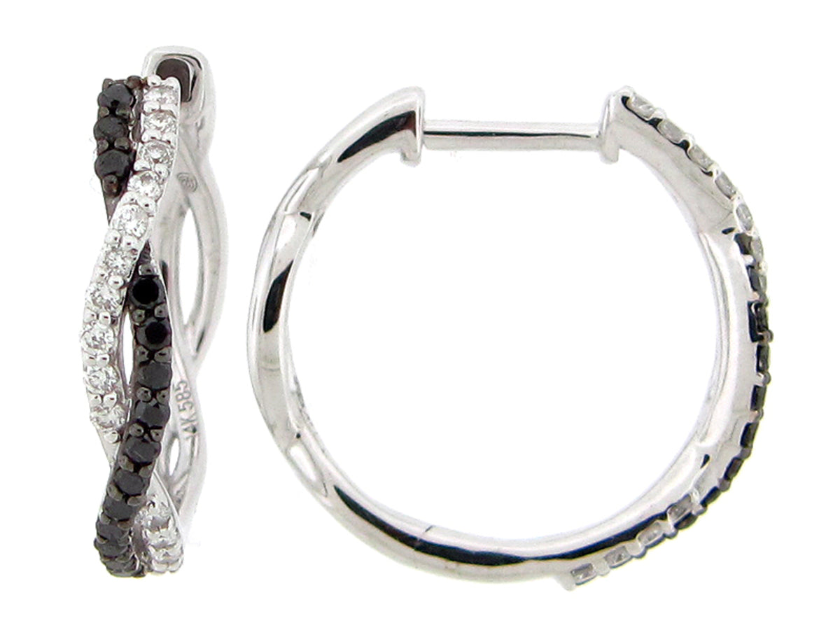 BLACK & WHITE DIAMOND TWIST EARRING