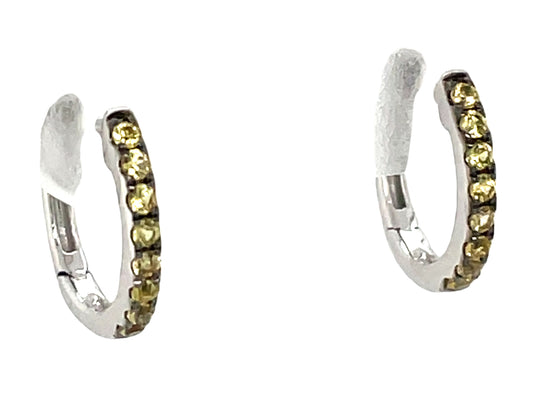 YELLOW SAPPHIRE 13MM HUGGY EARRING