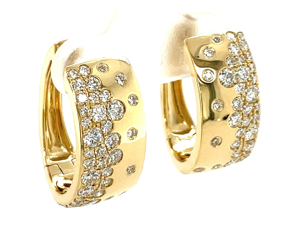 DIAMOND FLUSH SET EARRING, 20X8MM, 14KY (N)