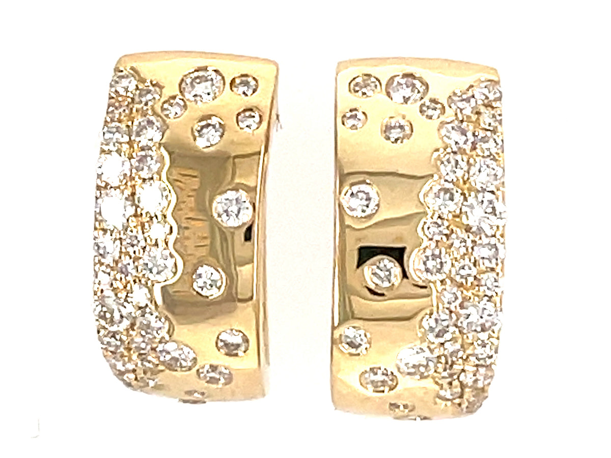 DIAMOND FLUSH SET EARRING, 14KY (N)