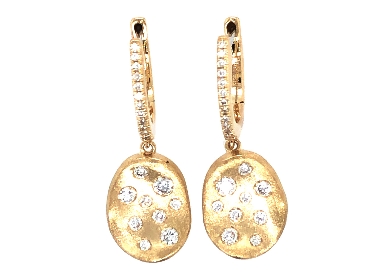 DIAMOND ROUNDS FLUSH SET DANGLE EARRING