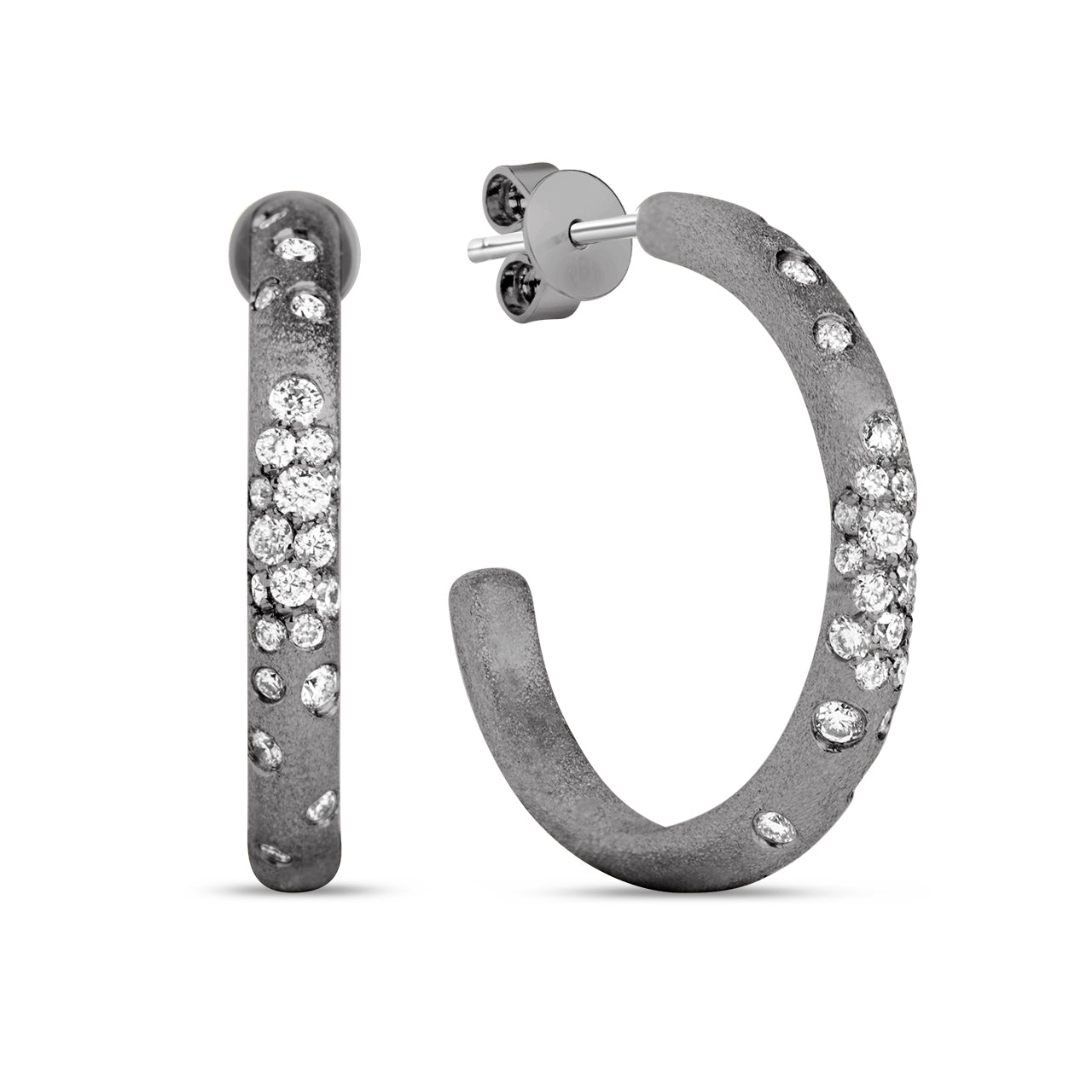 Diamond Confetti J Hoop Earring