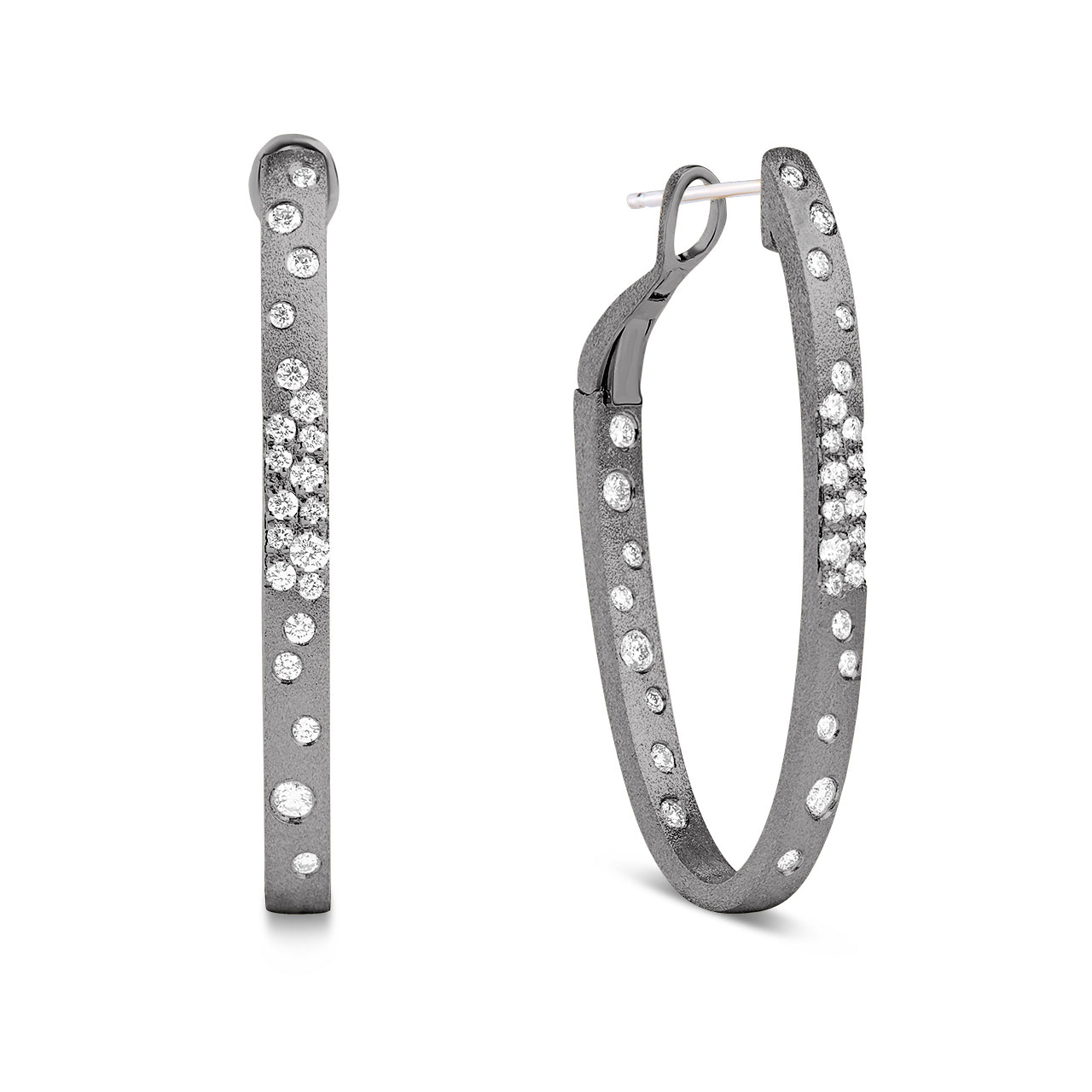 Diamond Confetti Oval Hoop Earring