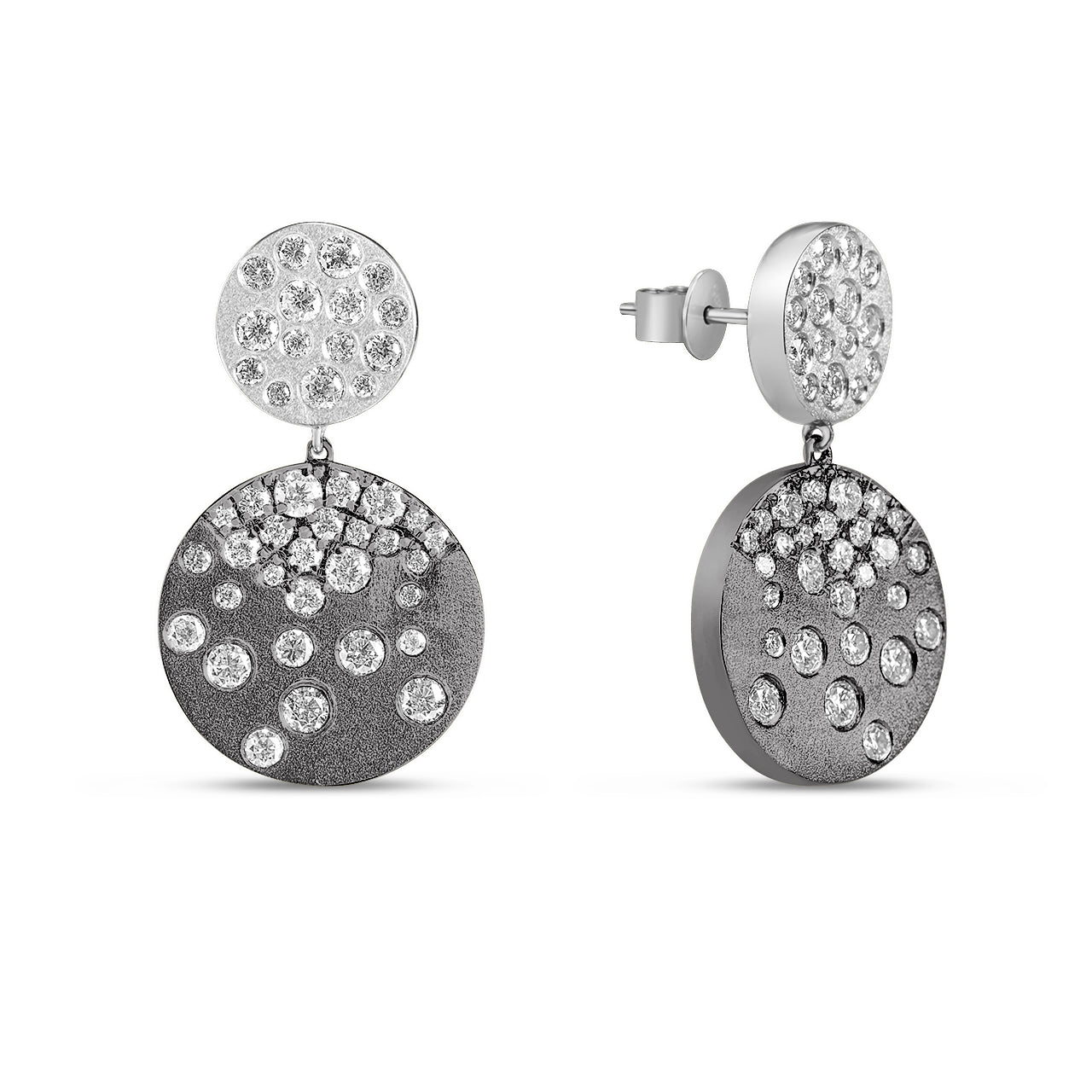 Diamond Confetti Double Disc Dangle Earring