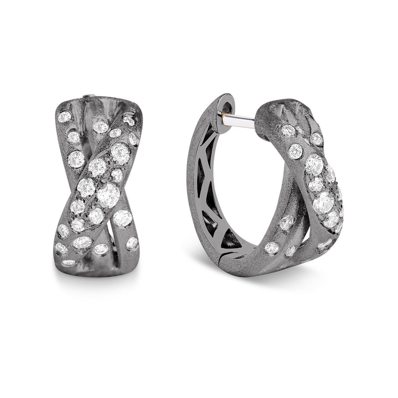 Diamond Confetti Crossover Huggie Earring