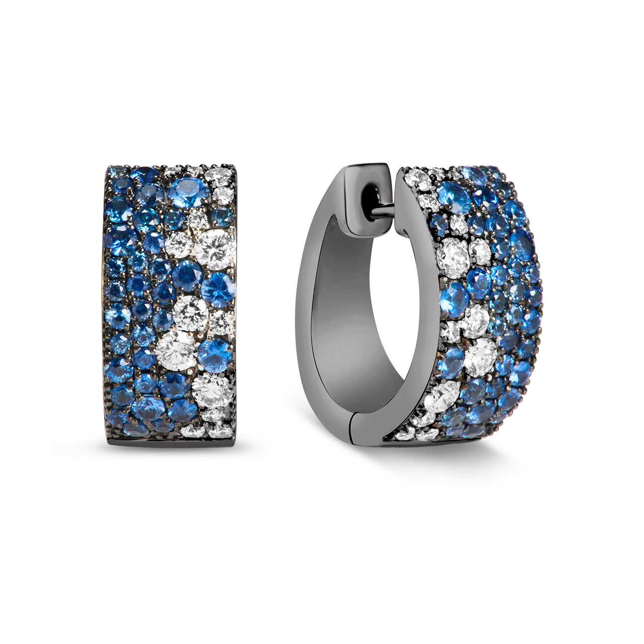 Sapphire & Diamond Pave Confetti Signature Huggie Earring