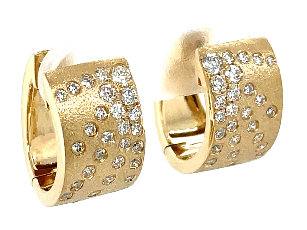 DIAMOND STARBURST HOOP EARRING