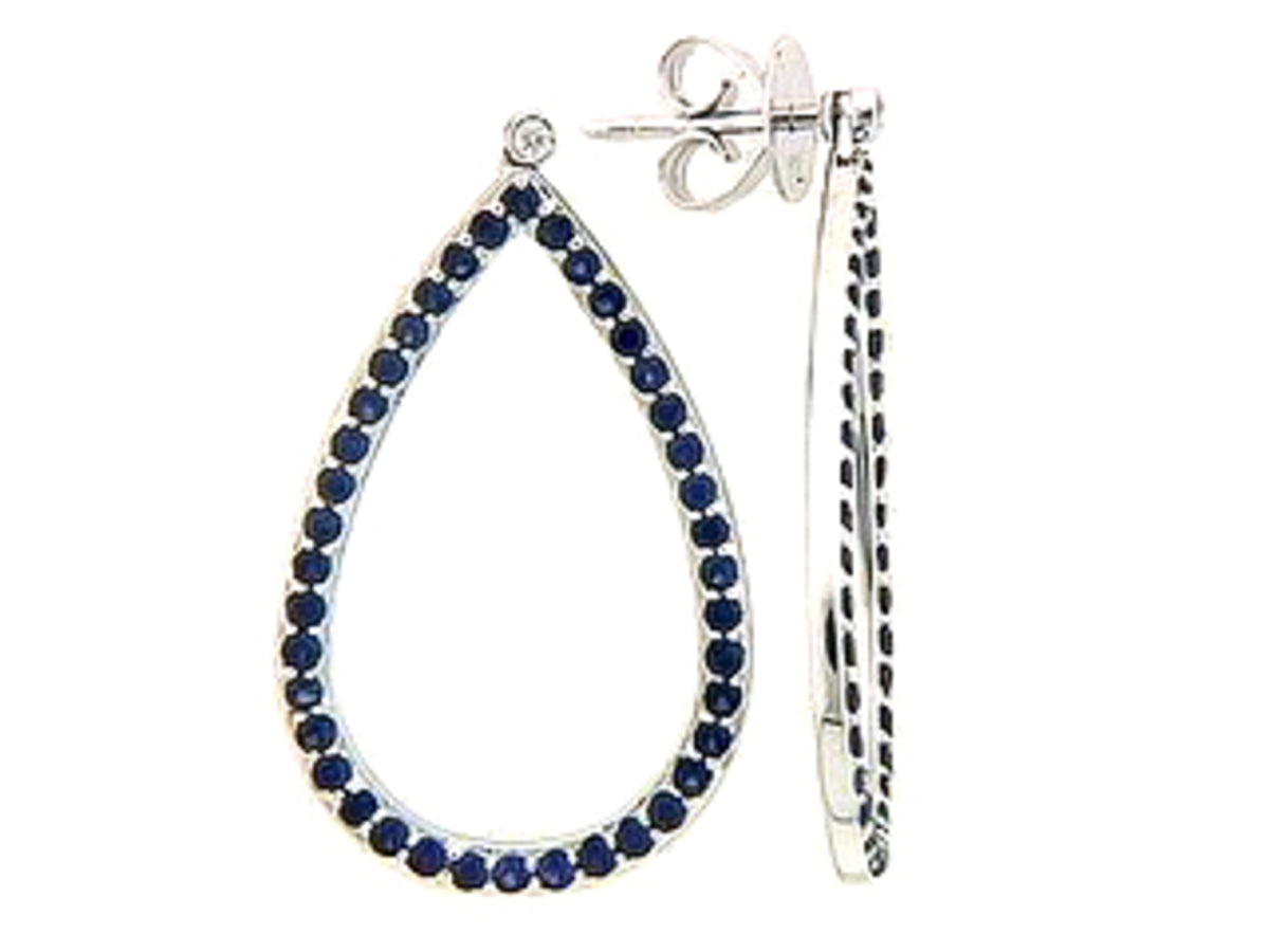 SAPPHIRE & DIAMOND EARRING, 18KW (H)