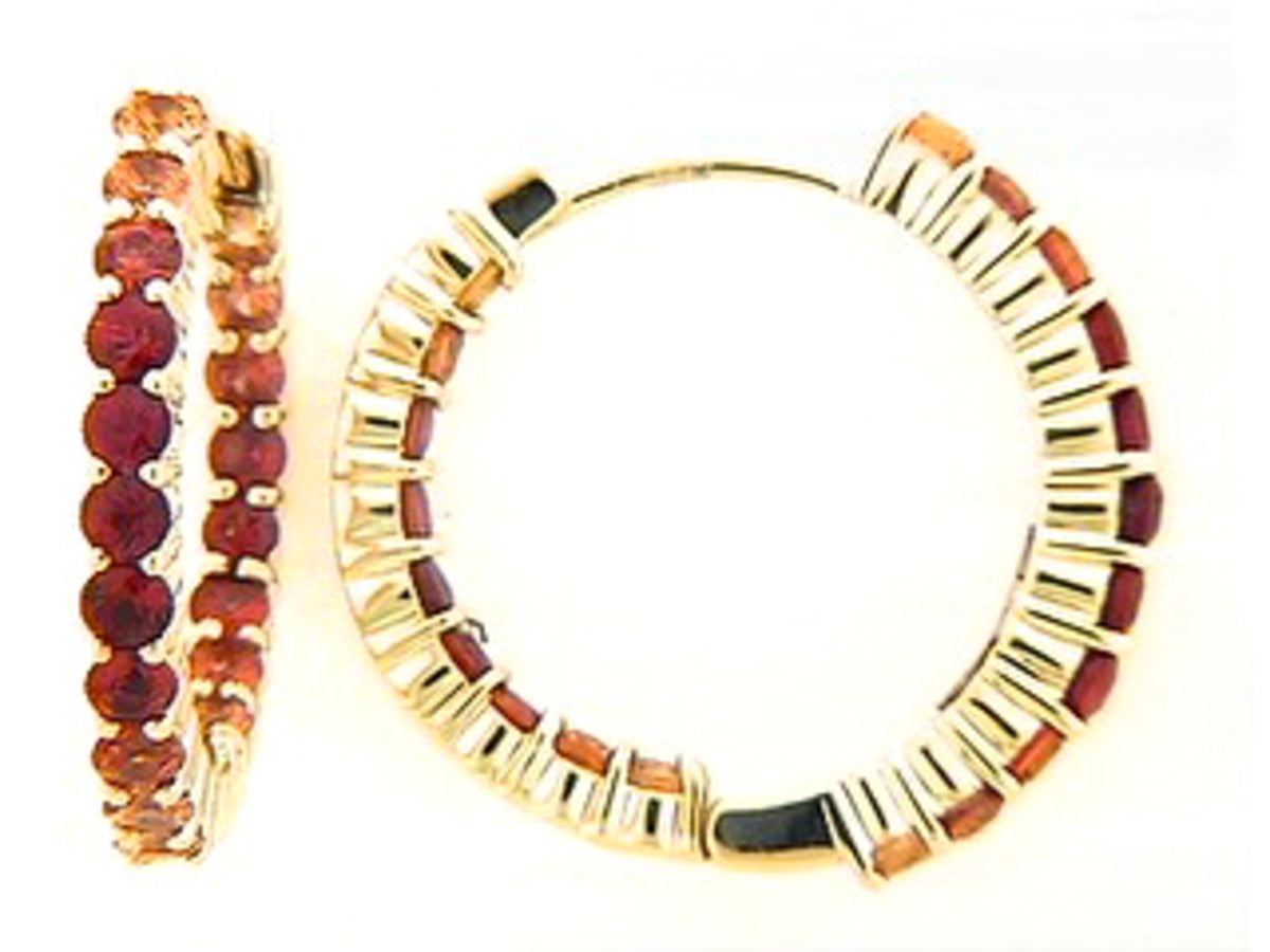ORANGE SAPPHIRE EARRING, 14KY (H/U)