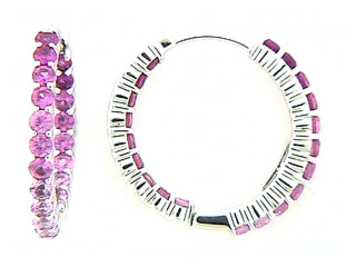 PINK SAPPHIRE EARRING, 18KW (H)