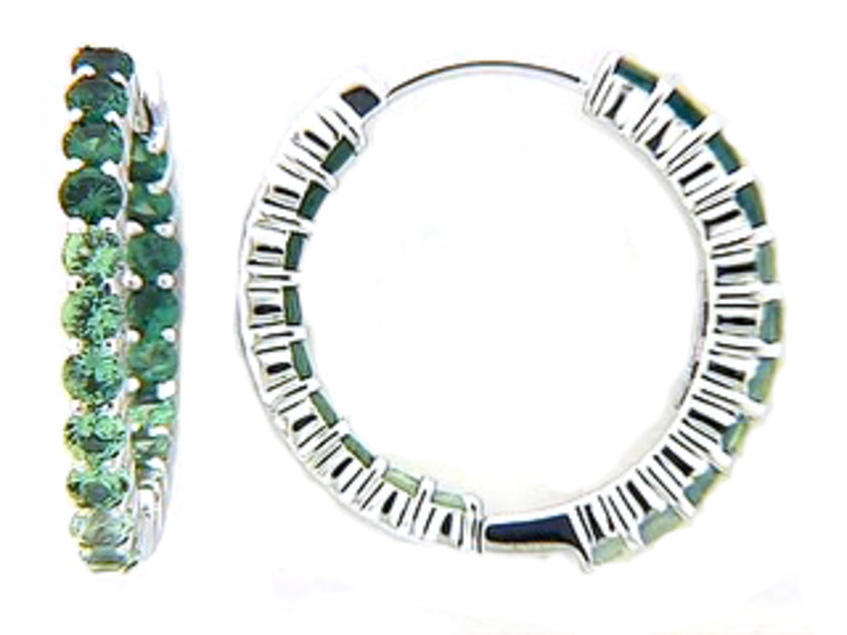 TSAVORITE EARRING, 18KW (N)