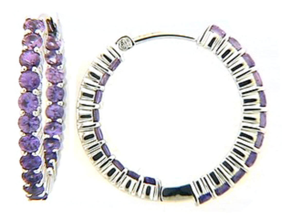 PURPLE SAPPHIRE EARRING, 18KW (H)
