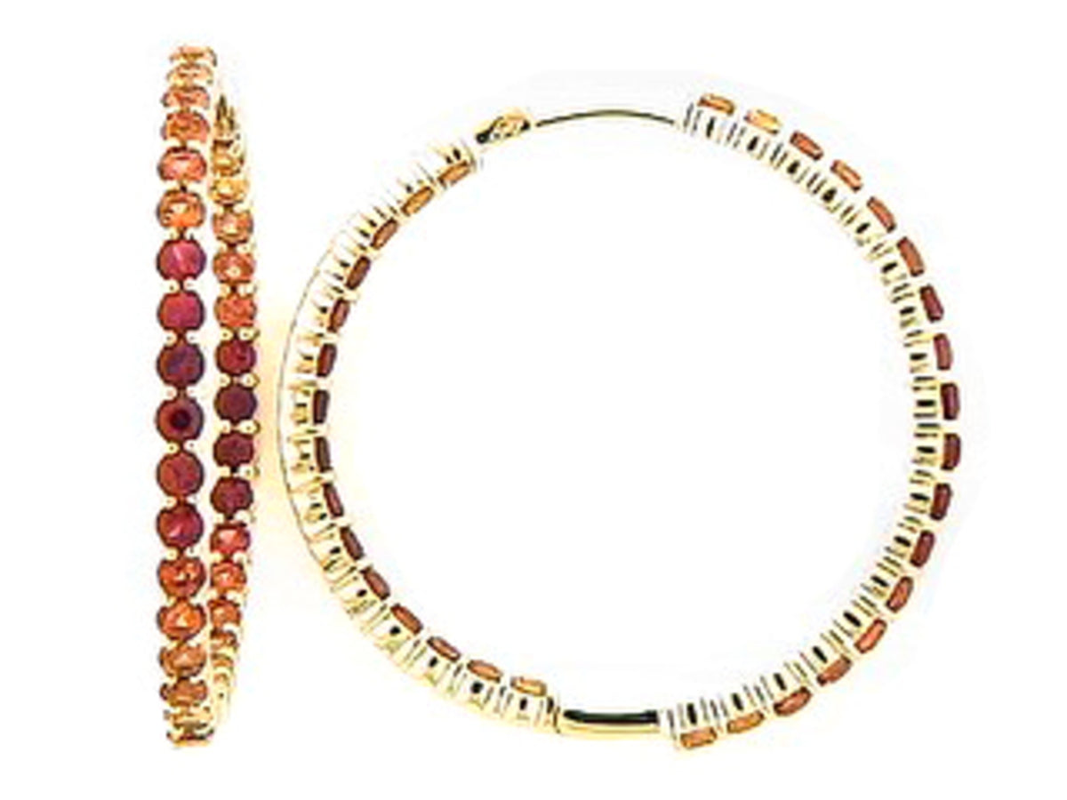 ORANGE SAPPHIRE EARRING, 18KY (H/U)