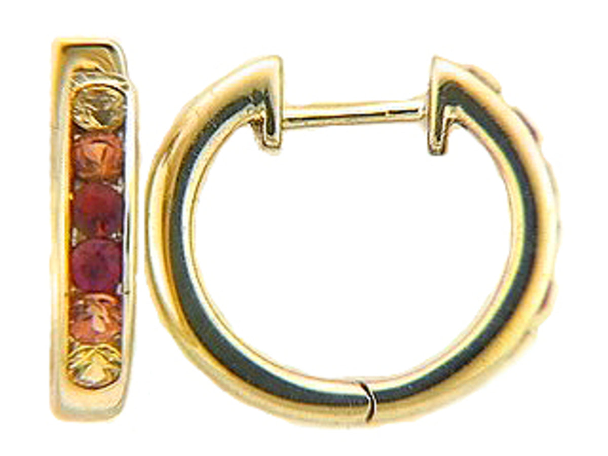 ORANGE SAPPHIRE EARRING, 14KY (H/U)