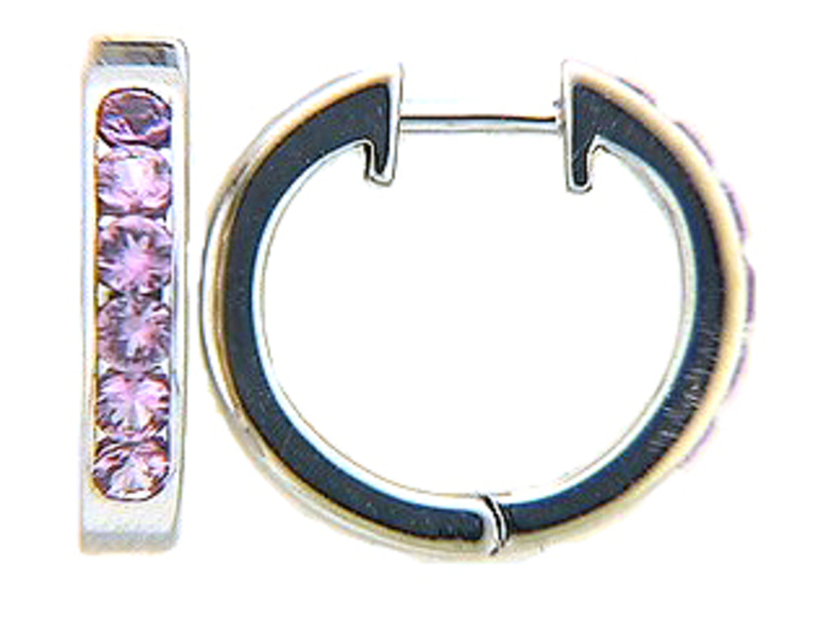 PINK SAPPHIRE EARRING, 14KW (H)