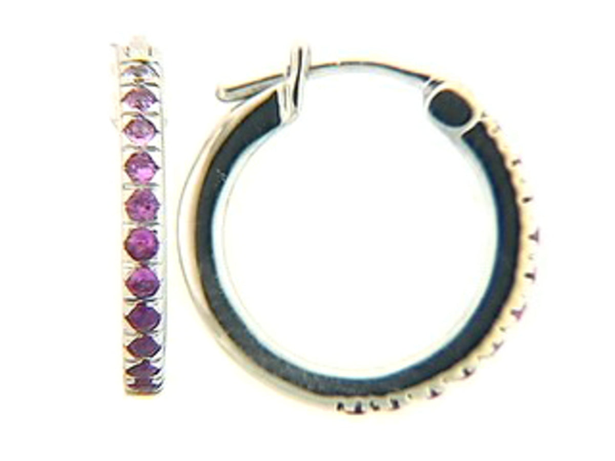 PINK SAPPHIRE EARRING, 14KW (H)