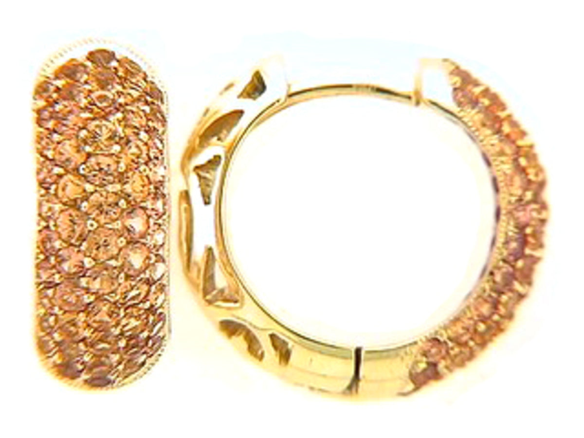 ORANGE SAPPHIRE EARRING, 18KY (H/U)