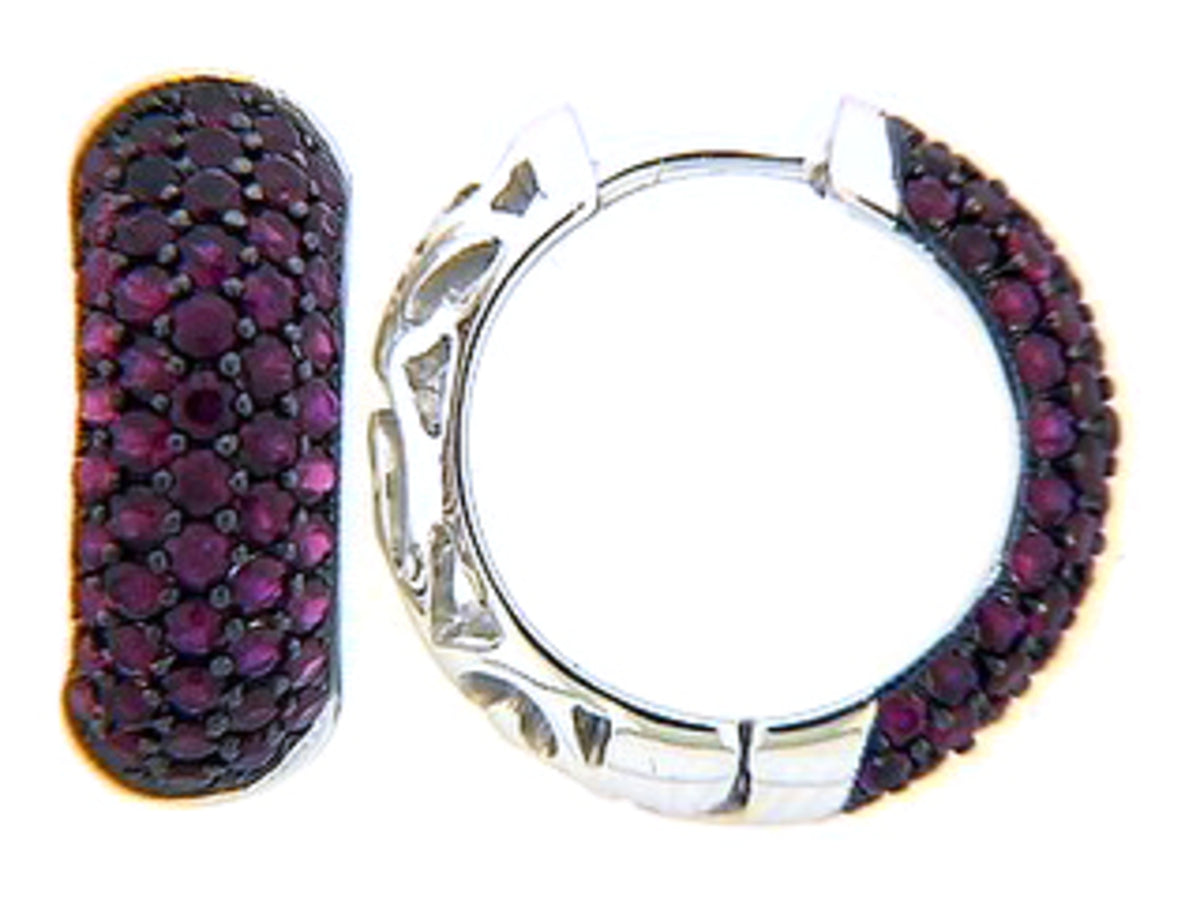 RUBY EARRING, 18KW (H)