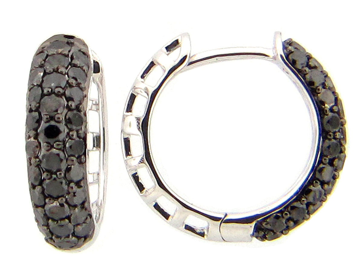 BLACK DIAMOND EARRING, 14KW (R)