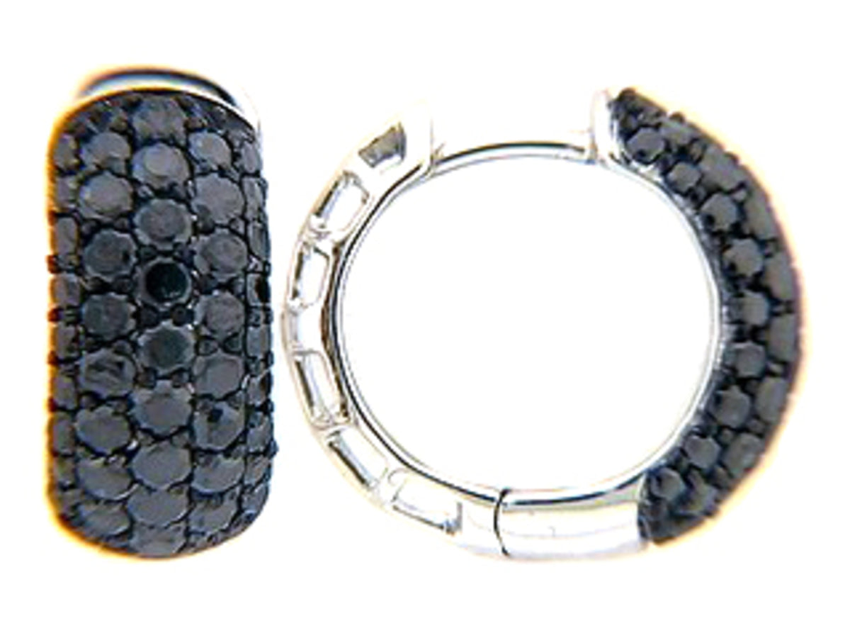 BLACK DIAMOND EARRING, 14KW (R)